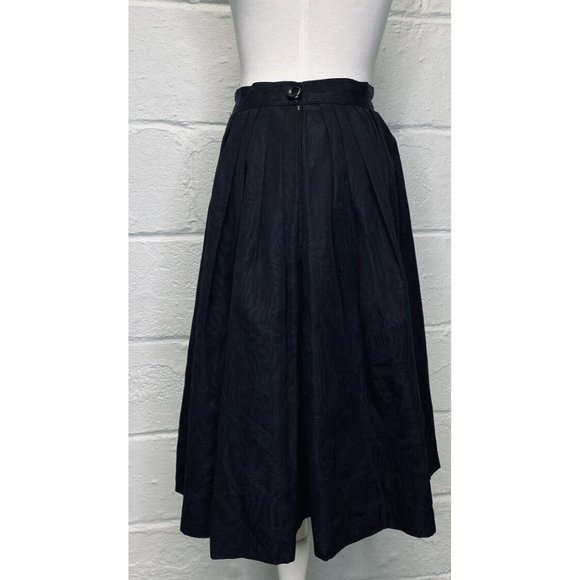 Vintage 50s Full Circle‎ Skirt Black Moire Toni Owen Sportswear Small Pockets - Picture 7 of 16